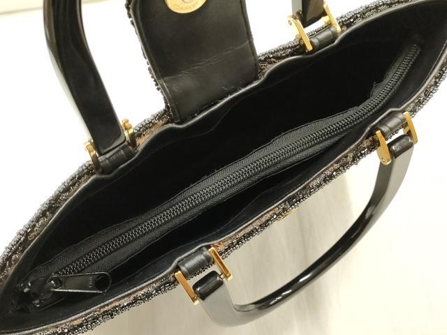 平和屋着物▼和装小物 和装バッグ ハンドバッグ ビーズ 花柄 銀糸 逸品 AABH6718ay