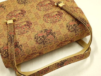 平和屋着物▼和装小物 和装バッグ ハンドバッグ 鳥獣花文 マグネット式 逸品 AABH6722ay