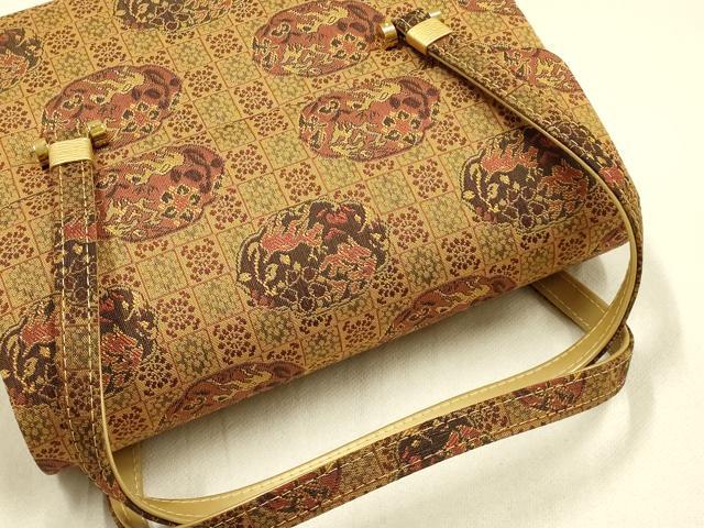平和屋着物▼和装小物 和装バッグ ハンドバッグ 鳥獣花文 マグネット式 逸品 AABH6722ay