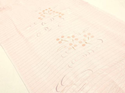 平和屋着物＊夏物 和装小物 帯締め・帯揚げセット 流水枝花文 レース組 平組 正絹 逸品 未使用 AABH6731ay