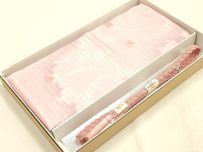 平和屋着物＊夏物 和装小物 帯締め・帯揚げセット 舞葉文 レース組 正絹 逸品 未使用 AABH6734ay