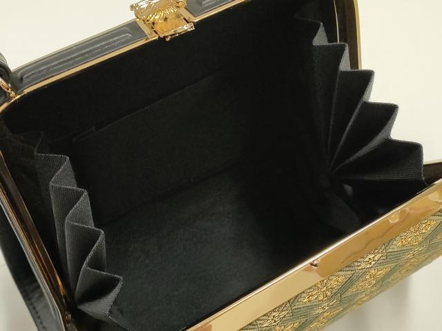 平和屋着物●和装小物　和装バッグ　ハンドバッグ　天井花文　暈し染め　金糸　逸品　AABH6740ay