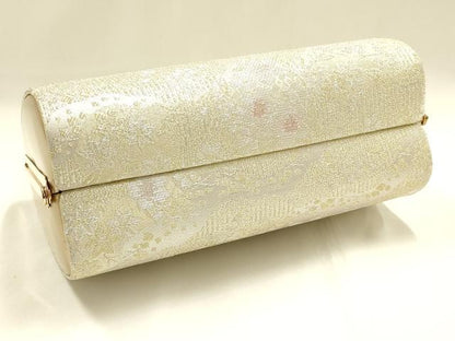 平和屋着物●和装小物　和装バッグ　ハンドバッグ　道長花文　金銀糸　帯地使用　逸品　AABH6742ay