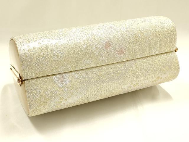平和屋着物●和装小物　和装バッグ　ハンドバッグ　道長花文　金銀糸　帯地使用　逸品　AABH6742ay