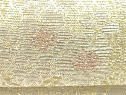 平和屋着物●和装小物　和装バッグ　ハンドバッグ　道長花文　金銀糸　帯地使用　逸品　AABH6742ay