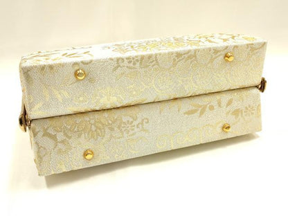 平和屋着物●和装小物　和装バッグ　ハンドバッグ　草花文　金銀糸　帯地使用　逸品　AABH6745ay