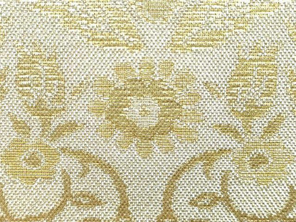 平和屋着物●和装小物　和装バッグ　ハンドバッグ　草花文　金銀糸　帯地使用　逸品　AABH6745ay