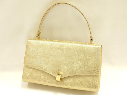 平和屋着物●和装小物　和装バッグ　ハンドバッグ　花尽くし　金糸　逸品　AABH6746ay