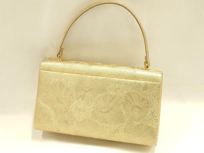平和屋着物●和装小物　和装バッグ　ハンドバッグ　花尽くし　金糸　逸品　AABH6746ay