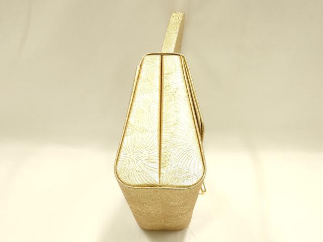 平和屋着物●和装小物　和装バッグ　ハンドバッグ　花尽くし　金糸　逸品　AABH6746ay