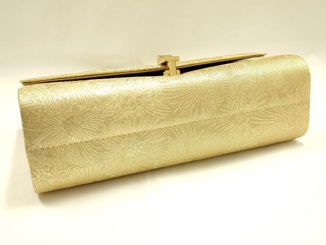 平和屋着物●和装小物　和装バッグ　ハンドバッグ　花尽くし　金糸　逸品　AABH6746ay