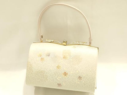 平和屋着物●和装小物　和装バッグ　金鷲本舗 東京謹製 キンワシ印　ハンドバッグ　花柄　金糸　金彩　暈し　逸品　AABH6749ay
