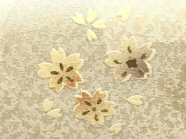 平和屋着物●和装小物　和装バッグ　金鷲本舗 東京謹製 キンワシ印　ハンドバッグ　花柄　金糸　金彩　暈し　逸品　AABH6749ay