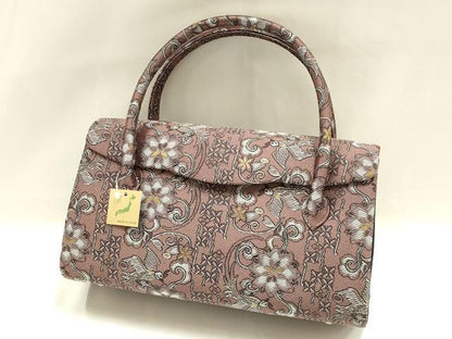 平和屋着物●和装小物　和装バッグ　ハンドバッグ　花間道　更紗　金糸　マグネット式　逸品　未使用　AABH6750ay