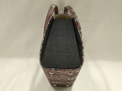 平和屋着物●和装小物　和装バッグ　ハンドバッグ　花間道　更紗　金糸　マグネット式　逸品　未使用　AABH6750ay