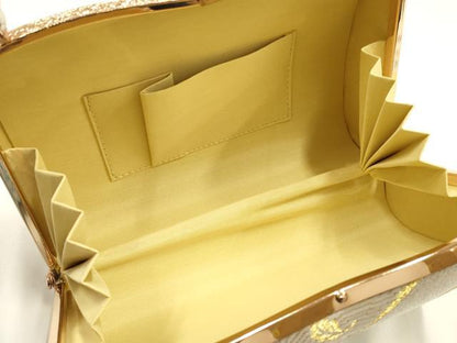 平和屋着物●和装小物　和装バッグ　ハンドバッグ　菱重ね花文　金銀糸　帯地使用　逸品　AABH6751ay
