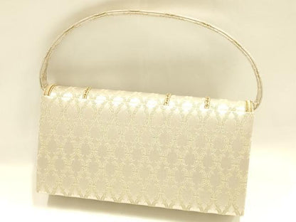 平和屋着物●和装小物　和装バッグ　神田胡蝶　ハンドバッグ　クラッチバッグ　立涌文様　金糸　マグネット式　逸品　AABH6756ay