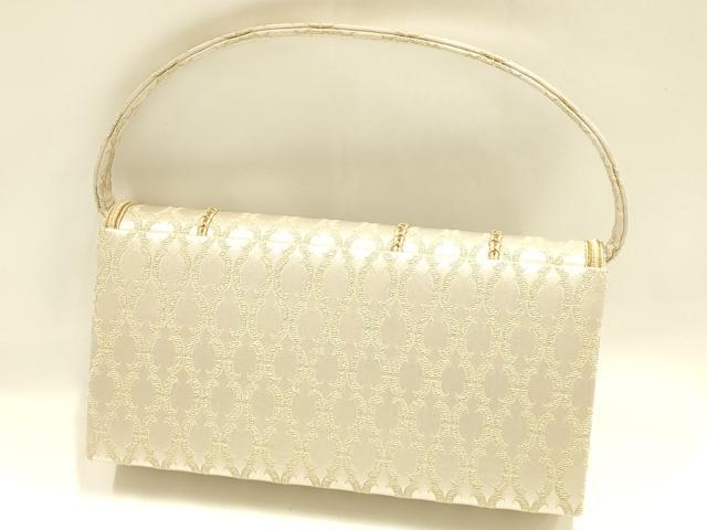 平和屋着物●和装小物　和装バッグ　神田胡蝶　ハンドバッグ　クラッチバッグ　立涌文様　金糸　マグネット式　逸品　AABH6756ay