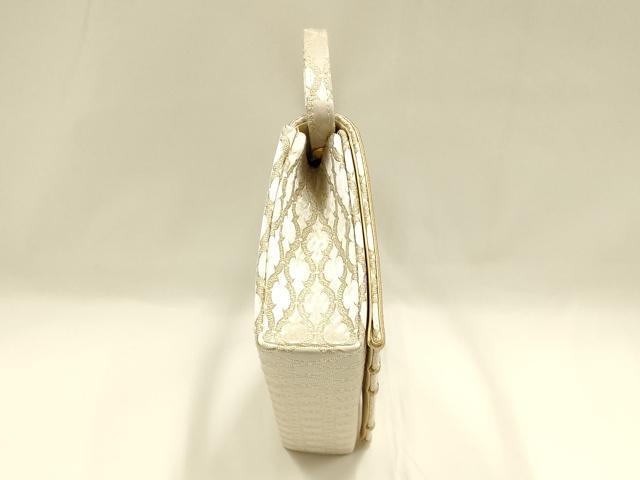 平和屋着物●和装小物　和装バッグ　神田胡蝶　ハンドバッグ　クラッチバッグ　立涌文様　金糸　マグネット式　逸品　AABH6756ay