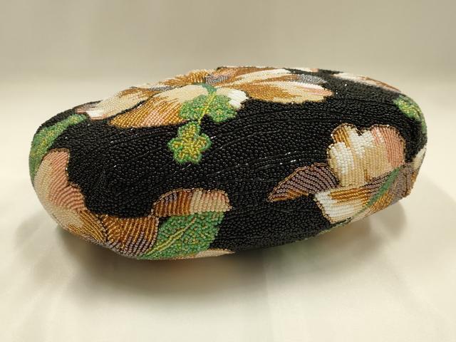 平和屋着物●和装小物　和装バッグ　ハンドバッグ　ビーズバッグ　花柄　逸品　AABH6760ay