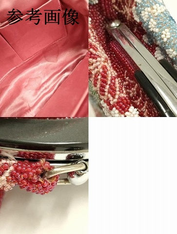 平和屋着物●和装小物　和装バッグ　ハンドバッグ　ビーズバッグ　花柄　菊　逸品　AABH6761ay