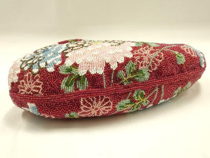 平和屋着物●和装小物　和装バッグ　ハンドバッグ　ビーズバッグ　花柄　菊　逸品　AABH6761ay
