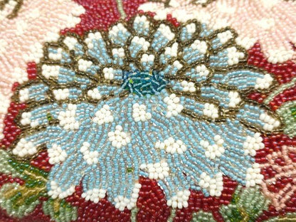 平和屋着物●和装小物　和装バッグ　ハンドバッグ　ビーズバッグ　花柄　菊　逸品　AABH6761ay