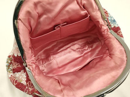平和屋着物●和装小物　和装バッグ　ハンドバッグ　ビーズバッグ　花柄　菊　逸品　AABH6761ay