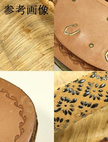 平和屋着物○男性 和装小物 雪駄 畳表 本革製品 牛皮底 逸品 未使用