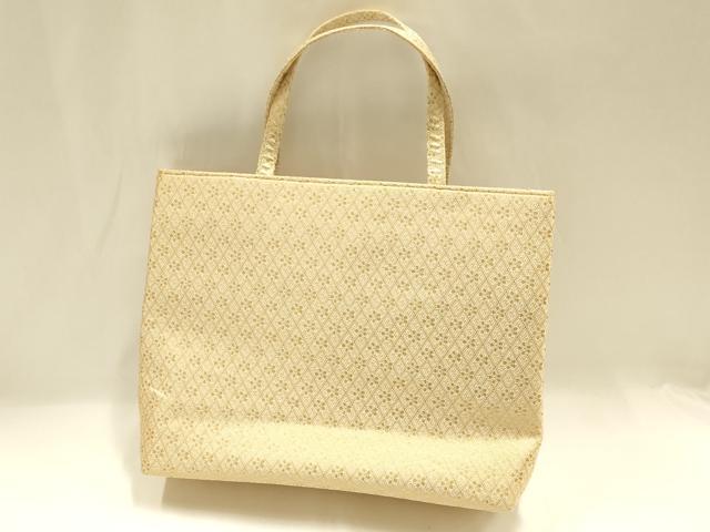 平和屋着物▼和装小物 和装バッグ ハンドバッグ トートバッグ 斜め格子 舞花 金糸 逸品 AABH6768ay