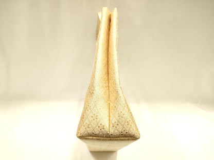 平和屋着物▼和装小物 和装バッグ ハンドバッグ トートバッグ 斜め格子 舞花 金糸 逸品 AABH6768ay