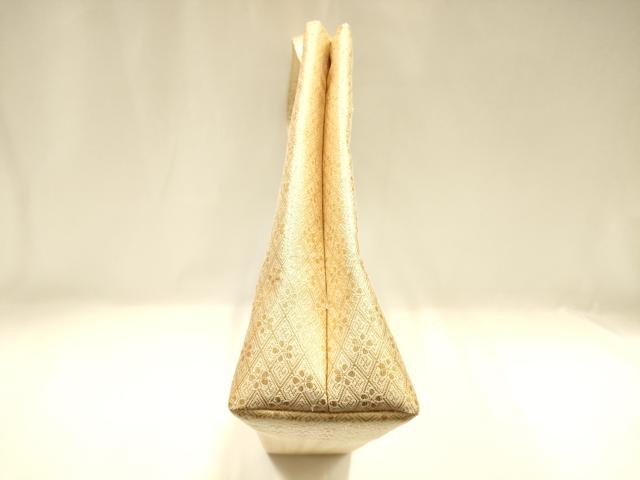 平和屋着物▼和装小物 和装バッグ ハンドバッグ トートバッグ 斜め格子 舞花 金糸 逸品 AABH6768ay
