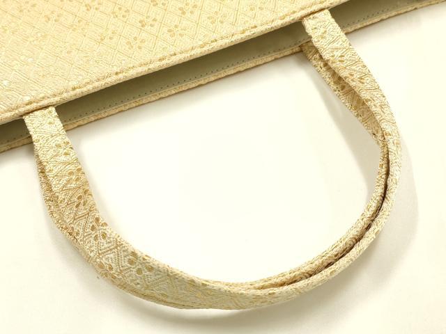 平和屋着物▼和装小物 和装バッグ ハンドバッグ トートバッグ 斜め格子 舞花 金糸 逸品 AABH6768ay