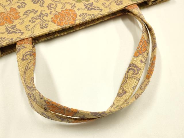 平和屋着物▼和装小物 和装バッグ ハンドバッグ トートバッグ 更紗花文 逸品 AABH6769ay