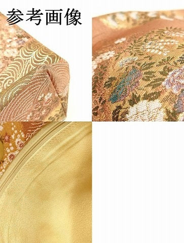 平和屋着物▼和装小物 和装バッグ ハンドバッグ トートバッグ 花丸文 金糸 逸品 AABH6772ay