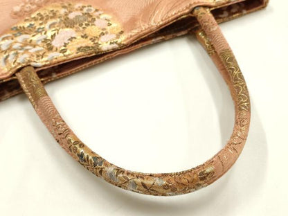 平和屋着物▼和装小物 和装バッグ ハンドバッグ トートバッグ 花丸文 金糸 逸品 AABH6772ay