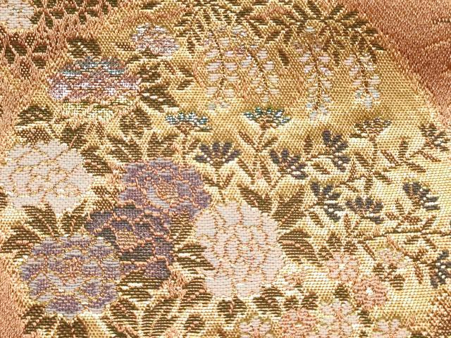 平和屋着物▼和装小物 和装バッグ ハンドバッグ トートバッグ 花丸文 金糸 逸品 AABH6772ay