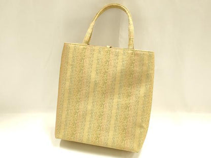 平和屋着物▼和装小物 和装バッグ ハンドバッグ トートバッグ 笹蔓 金糸 逸品 AABH6773ay