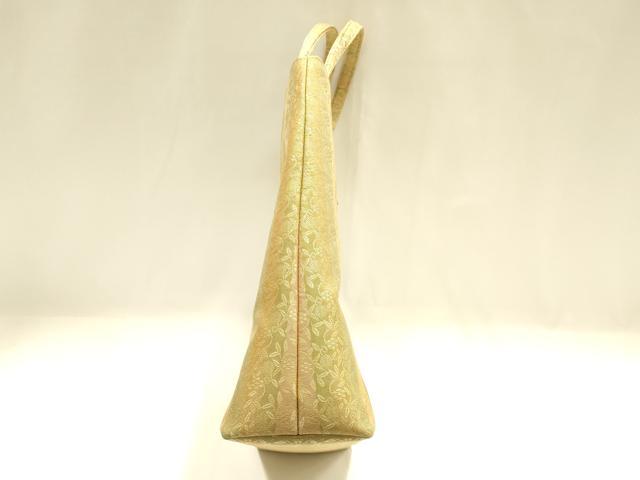 平和屋着物▼和装小物 和装バッグ ハンドバッグ トートバッグ 笹蔓 金糸 逸品 AABH6773ay