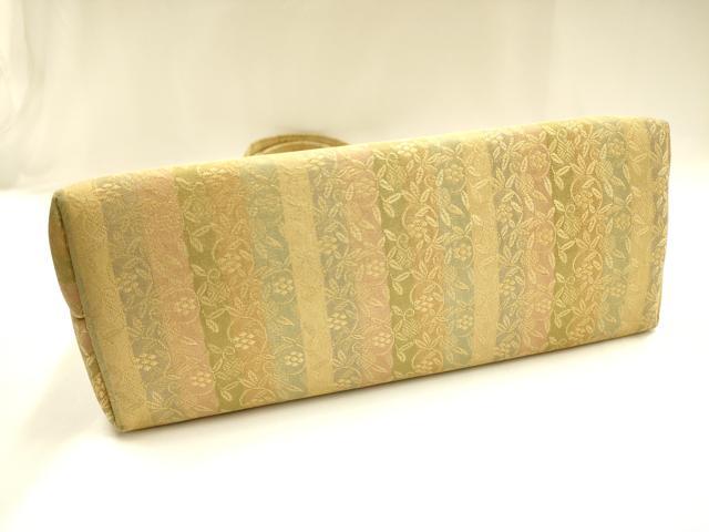 平和屋着物▼和装小物 和装バッグ ハンドバッグ トートバッグ 笹蔓 金糸 逸品 AABH6773ay