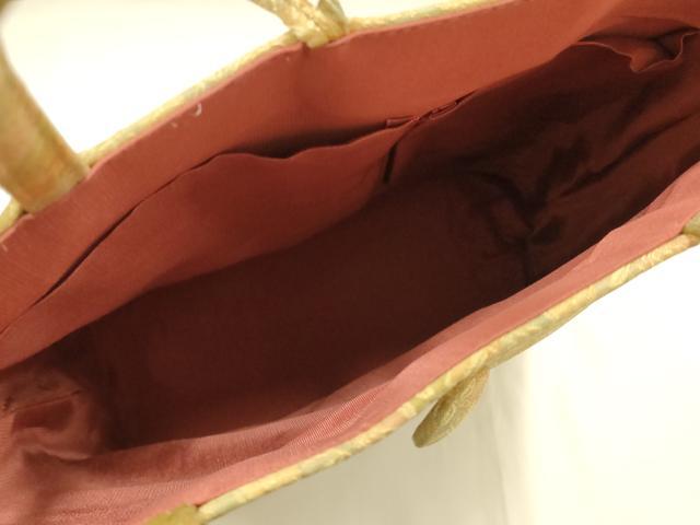 平和屋着物▼和装小物 和装バッグ ハンドバッグ トートバッグ 笹蔓 金糸 逸品 AABH6773ay