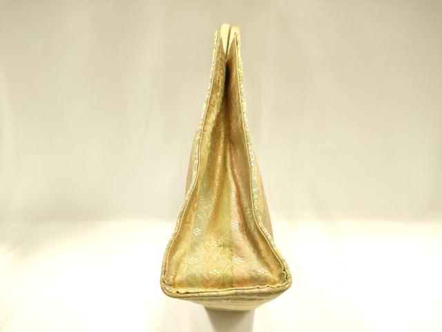 平和屋着物▼和装小物　和装バッグ　ハンドバッグ　トートバッグ　笹蔓　金糸　逸品　AABH6774ay
