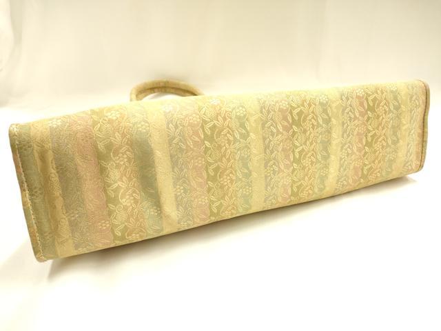 平和屋着物▼和装小物　和装バッグ　ハンドバッグ　トートバッグ　笹蔓　金糸　逸品　AABH6774ay