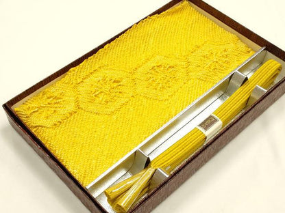 平和屋着物●和装小物　帯締め・帯揚げセット　平組　柄絞り　花亀甲繋ぎ　逸品　未使用　AABH6787ay