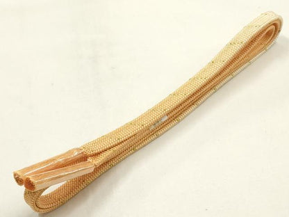 平和屋着物●和装小物　帯締め・帯揚げセット　破れ色紙花地紋　金糸　暈し　逸品　未使用　AABH6791ay