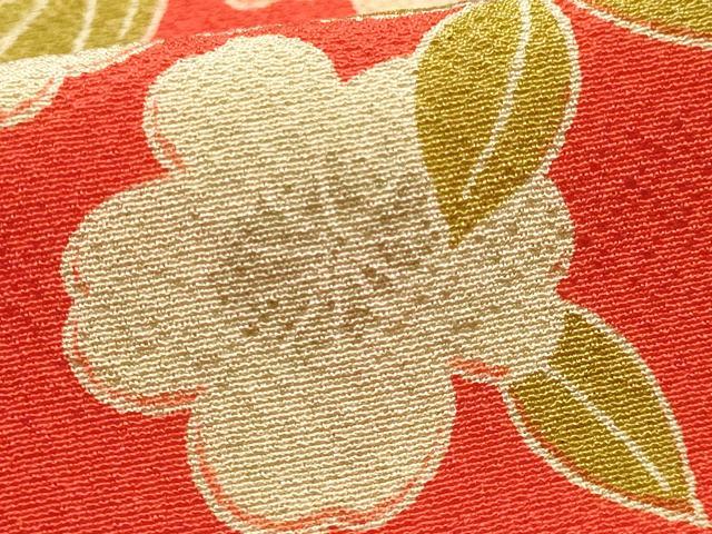 平和屋着物●和装小物　帯締め・帯揚げセット　丸ぐけ　花柄　木玉　撚り房　逸品　未使用　AABH6793ay