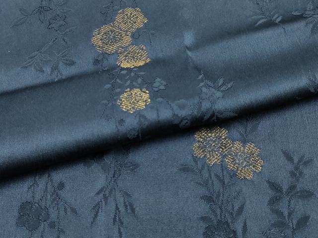 平和屋着物●和装小物　帯締め・帯揚げセット　笹浪組　枝垂れ花文　桧垣地紋　金糸　健勝苑扱い　逸品　未使用　AABH6797ay