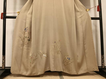 平和屋着物●訪問着　手描き　草花文　金彩　正絹　逸品　AABH6801ph