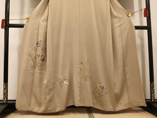 平和屋着物●訪問着　手描き　草花文　金彩　正絹　逸品　AABH6801ph