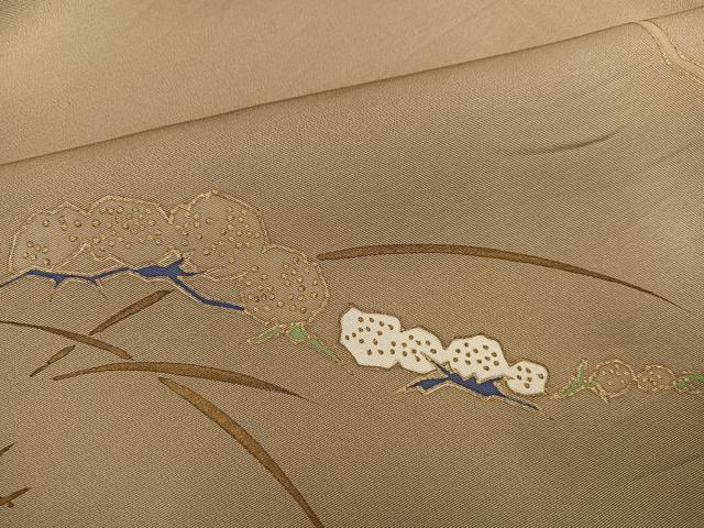 平和屋着物●訪問着　手描き　草花文　金彩　正絹　逸品　AABH6801ph
